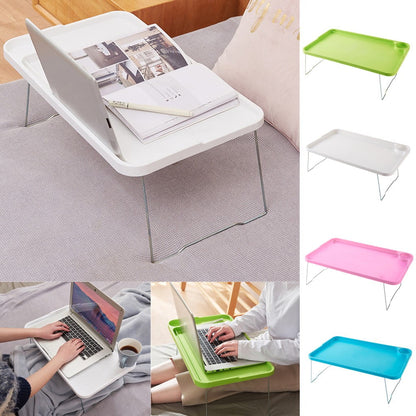 Foldable Lap Desks Laptop Tray for Bed or Couch,Portable Breakfast Serving Tray with Folding Legs, Vuyungers Lightweight Mini Lazy Small Table, Laptop Stand for Working, Reading and Writing Hot Pink