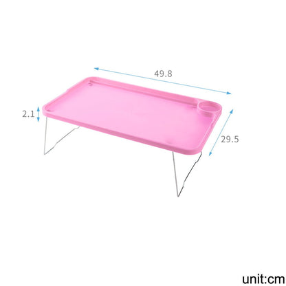 Foldable Lap Desks Laptop Tray for Bed or Couch,Portable Breakfast Serving Tray with Folding Legs, Vuyungers Lightweight Mini Lazy Small Table, Laptop Stand for Working, Reading and Writing Hot Pink