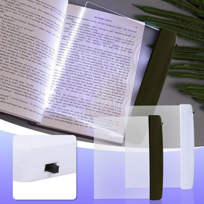 Multifunctional LED Flat-Panel Night Vision Reading Lamp,Sustainay LED Flat Book Light,Booklights for Reading in Bed at Night,Bookmark Style Reading Light,Vuyungers Clear Book Full Page Light Clear