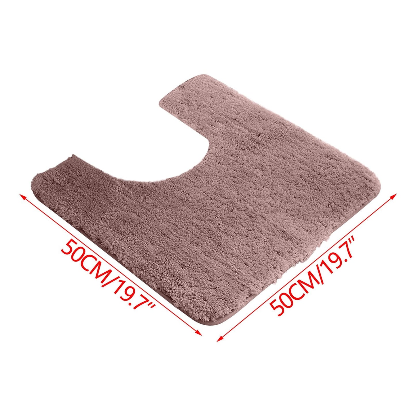Bathroom Contour Rug Non Slip Toilet U Shaped Bath Mat, Water Absorbent Super Soft Shaggy Chenille Machine Washable Dry Extra Thick Perfect Absorbant Best Plush Carpet, U Shaped Bath Mat Pink