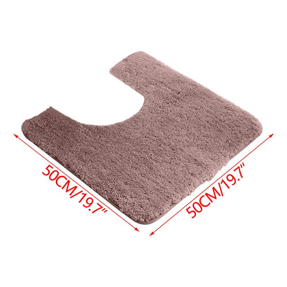 Bathroom Contour Rug Non Slip Toilet U Shaped Bath Mat, Water Absorbent Super Soft Shaggy Chenille Machine Washable Dry Extra Thick Perfect Absorbant Best Plush Carpet, U Shaped Bath Mat Pink