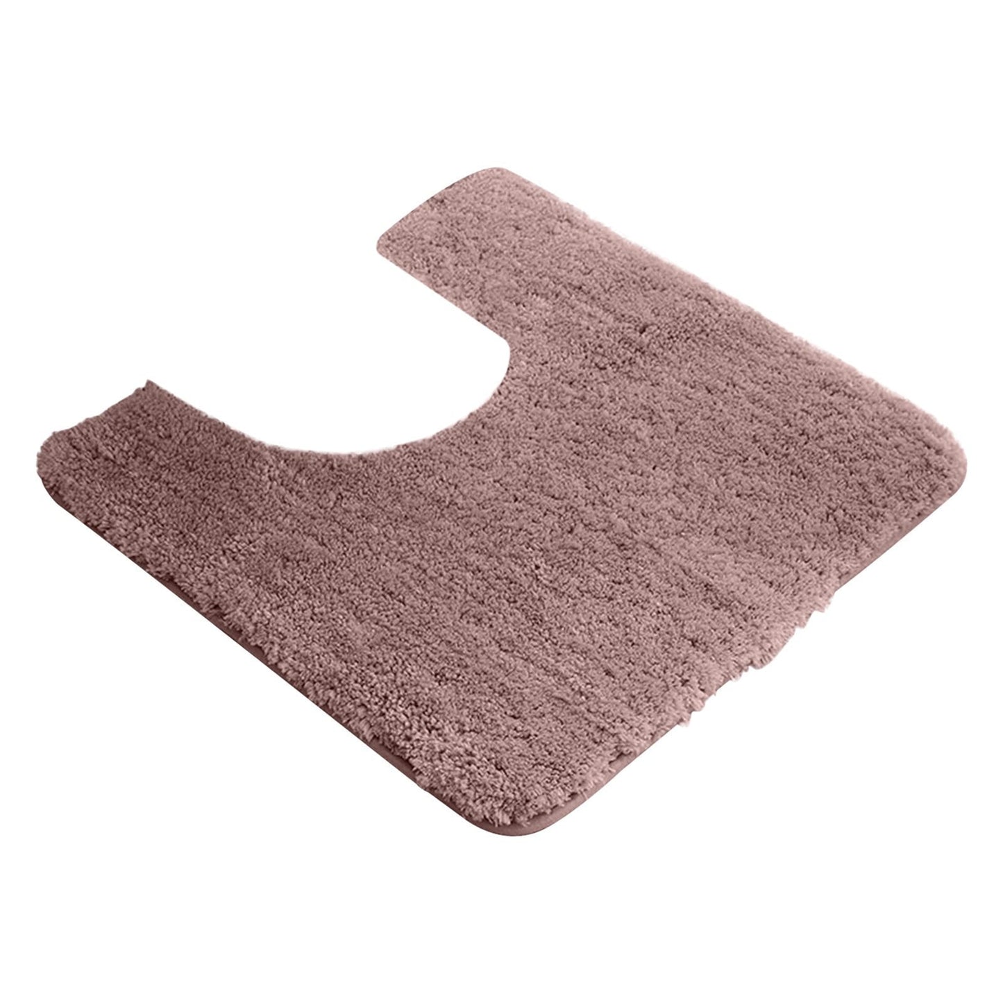 Bathroom Contour Rug Non Slip Toilet U Shaped Bath Mat, Water Absorbent Super Soft Shaggy Chenille Machine Washable Dry Extra Thick Perfect Absorbant Best Plush Carpet, U Shaped Bath Mat Pink