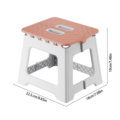 Non-Slip Folding Step Stools - 9x7in Shower Stool for Shaving Legs, Stool Foldable, Foot Stool, Holds Up to 300 lbs - Lightweight Plastic Foldable Step Stool, Low Stool Outdoor Camping Home Pink