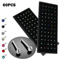 Nose Rings Studs for Women Men,Straight Surgical Stainless Steel Small Nose Studs Pin,Hypoallergenic Tiny Nose Piercing Jewelry,Crystal Gem Piercing Jewelry-Multi-Color Nose Stud Creative Multicolor
