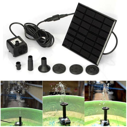 Panel Water Pump for Bird Bath Water Pump Kit - Solar Fountain 7V/140Ma Submersible Water Pump for Pool, Garden, Pond, 150L/H Max Flow, 16” Max Water Height, Outdoor Watering, 10Ft Cable