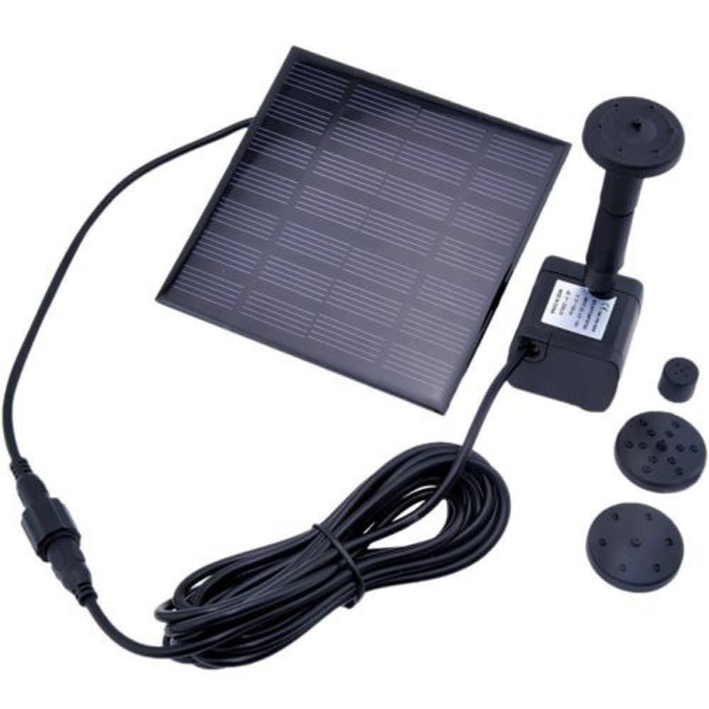 Panel Water Pump for Bird Bath Water Pump Kit - Solar Fountain 7V/140Ma Submersible Water Pump for Pool, Garden, Pond, 150L/H Max Flow, 16” Max Water Height, Outdoor Watering, 10Ft Cable