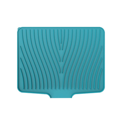 40x33 Inch Extra Large Kitchen Countertop Draining Silicone Tray - No Punching, Waterproof Drying Pad for Dishes,Water Diverting, Anti-Accumulating, Multifunctional Counter Protector for Kitchen Use green