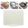 40x33 Inch Extra Large Kitchen Countertop Draining Silicone Tray - No Punching, Waterproof Drying Pad for Dishes,Water Diverting, Anti-Accumulating, Multifunctional Counter Protector for Kitchen Use white