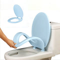 Universal Round Toilet Seat - 15.7 x 13.4 Inch Soft Close Plastic Toilet Lid with Foam Cushion, Easy Install & Clean, Durable Design for Standard Toilets Blue