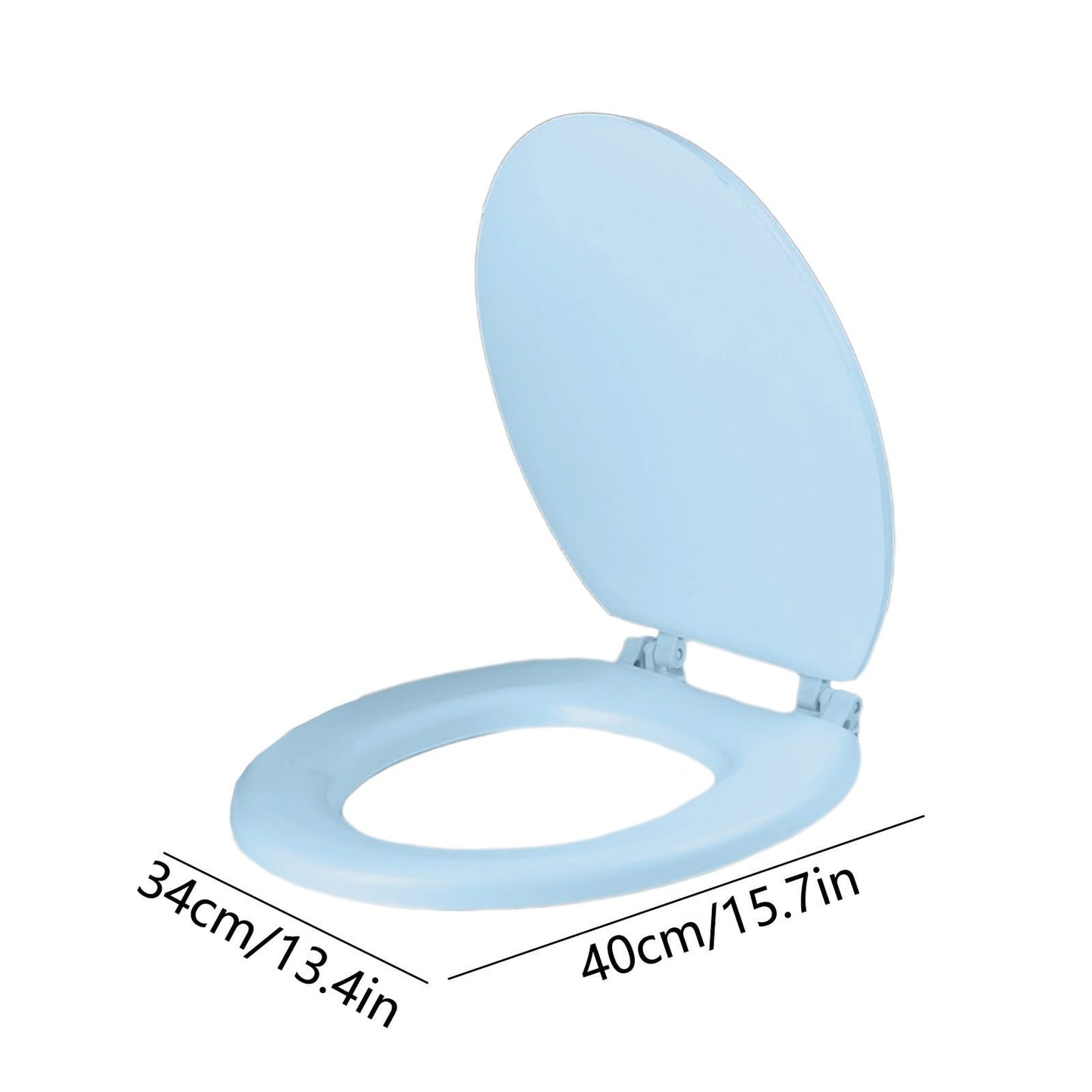 Universal Round Toilet Seat - 15.7 x 13.4 Inch Soft Close Plastic Toilet Lid with Foam Cushion, Easy Install & Clean, Durable Design for Standard Toilets Blue