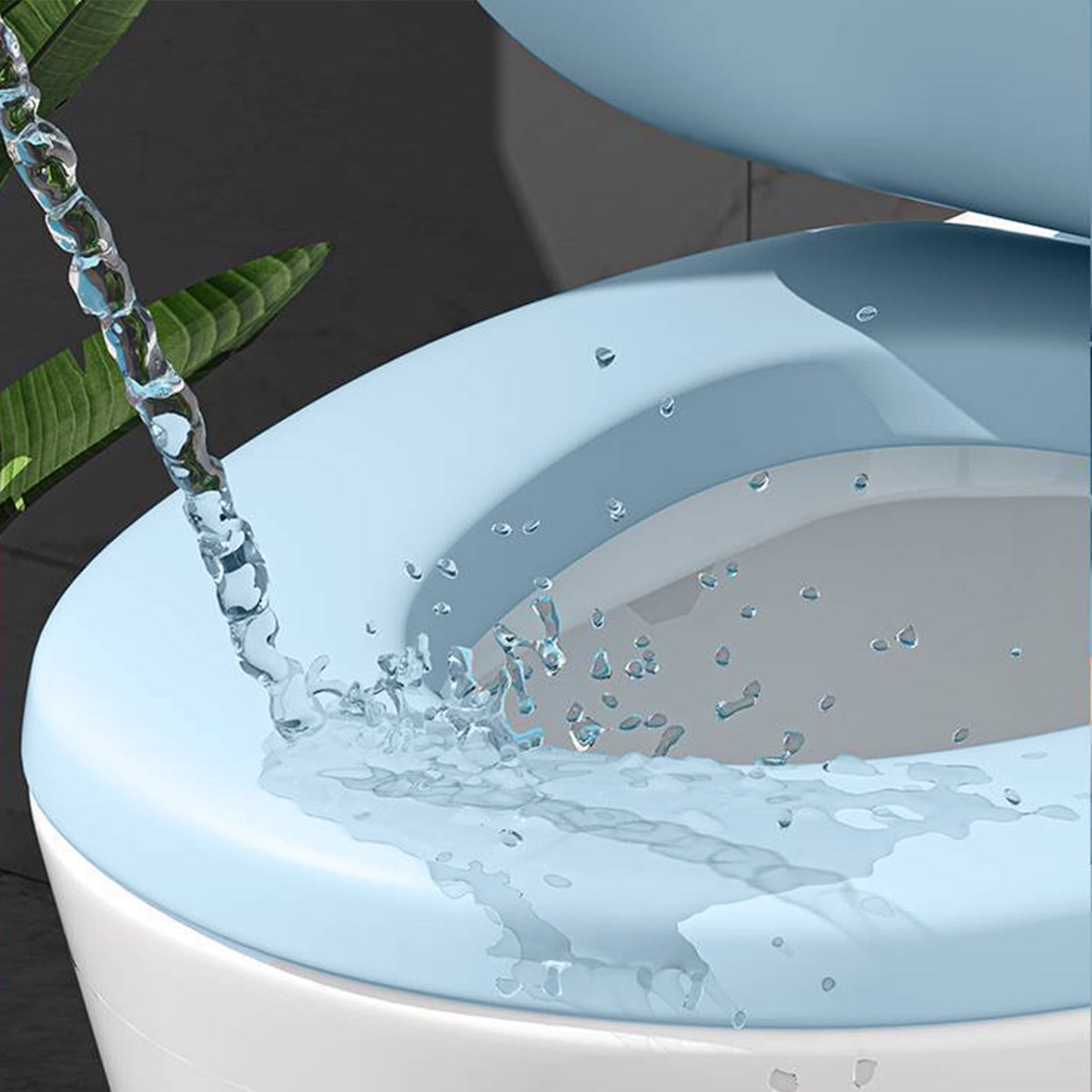 Universal Round Toilet Seat - 15.7 x 13.4 Inch Soft Close Plastic Toilet Lid with Foam Cushion, Easy Install & Clean, Durable Design for Standard Toilets Blue