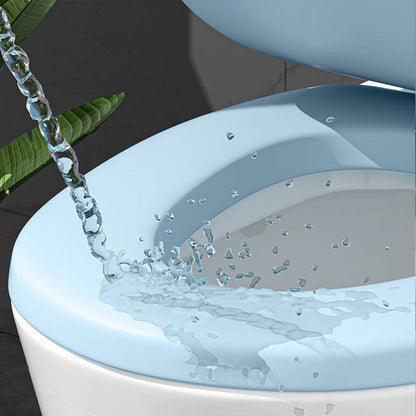 Universal Round Toilet Seat - 15.7 x 13.4 Inch Soft Close Plastic Toilet Lid with Foam Cushion, Easy Install & Clean, Durable Design for Standard Toilets Blue