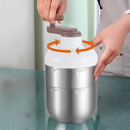 Manual Ice Crusher - Hand-Cranked Shaving Machine for Household & Commercial Use - Stainless Steel Blades, 10.04x5.04x5.04in - White, Green, Silver - for Summer Drinks & Slushies, Includes Ice Box Silver