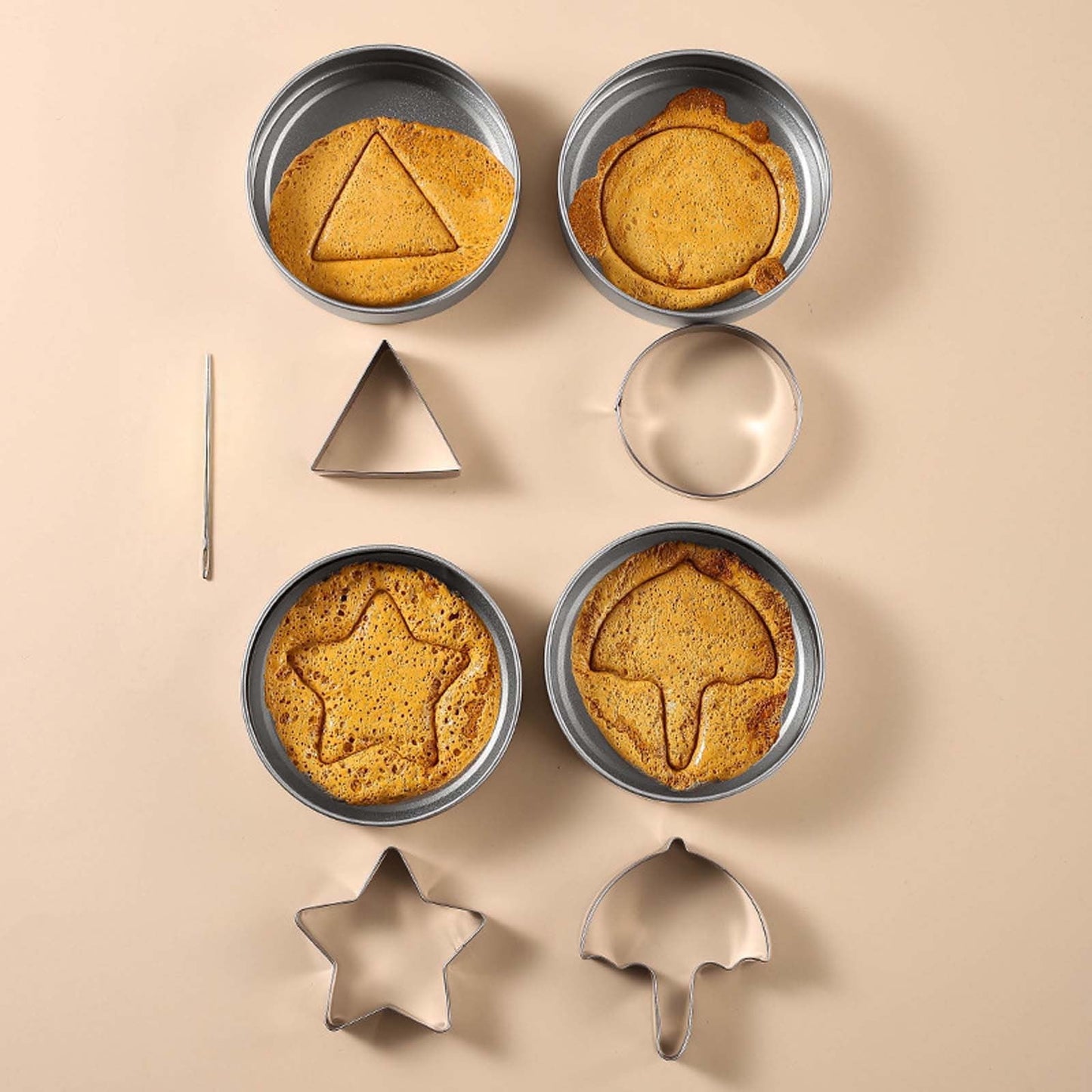 Sugar Candy Making Tools, Challenge Cookies Game Kit with Stainless Steel Cutters for Baking & Cooking, Fun Dalgona Kit for playsers