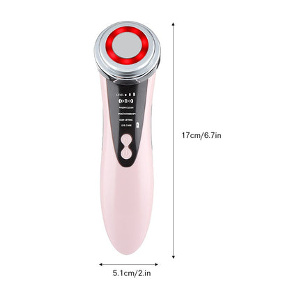 Face Massager Electric Face Lifting 4 in 1 Facial Massager Anti Aging Skin Tightening Firming Skin Care Tools,USB Rechargeable Red Blue Light Thermal Massage Beauty Device 400mah 3.7V/0.6A
