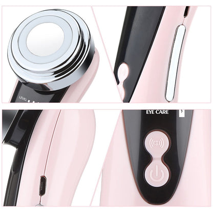 Face Massager Electric Face Lifting 4 in 1 Facial Massager Anti Aging Skin Tightening Firming Skin Care Tools,USB Rechargeable Red Blue Light Thermal Massage Beauty Device 400mah 3.7V/0.6A