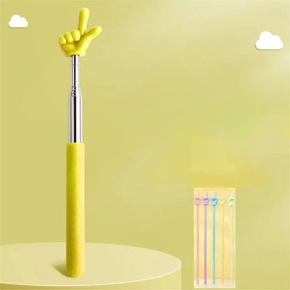Retractable Teacher Pointer Sticks, 5 Colors Hand Pointer Stick, Student Finger Pointing Sticks, Extendable School Supplies for Reading, Classroom One Size Yellow