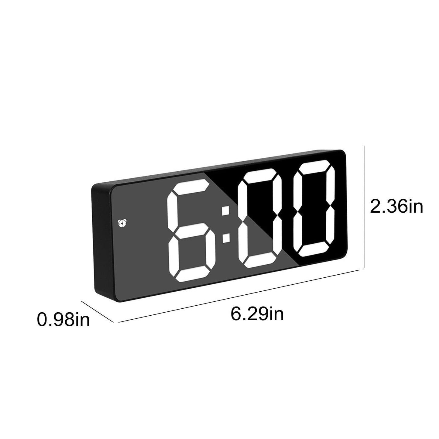 LED Digital Alarm Clock,12/24H Desk Alarm for Bedrooms, Table Clock Display with White Digits, Adjustable Levels Brightness,Temperature, Corded Powered