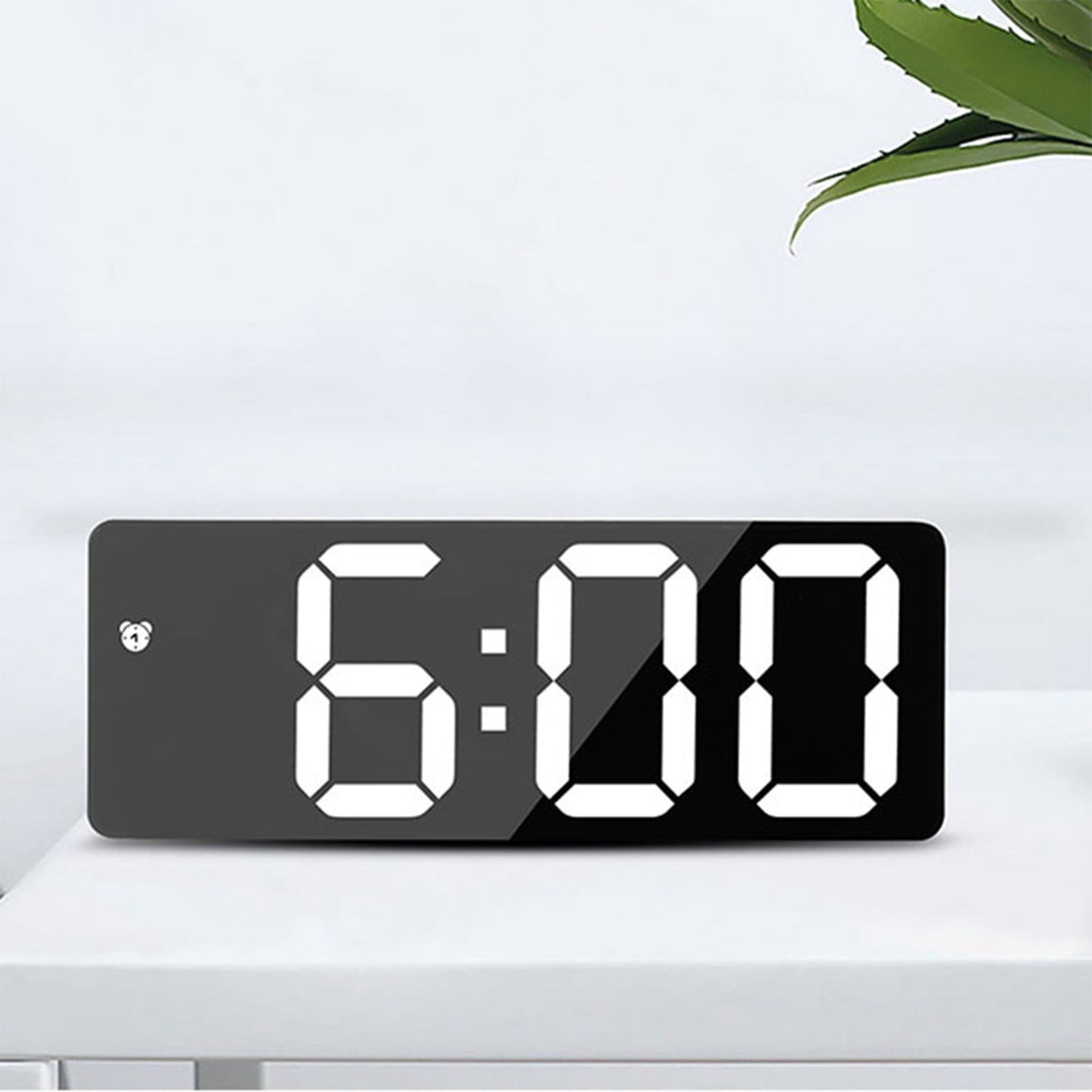 LED Digital Alarm Clock,12/24H Desk Alarm for Bedrooms, Table Clock Display with White Digits, Adjustable Levels Brightness,Temperature, Corded Powered