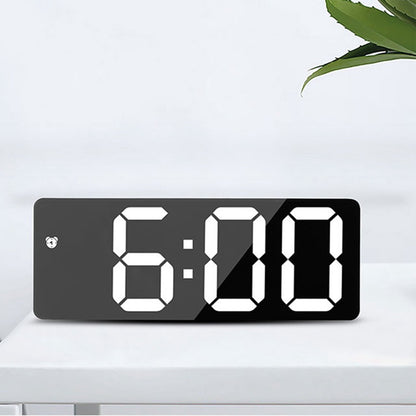 LED Digital Alarm Clock,12/24H Desk Alarm for Bedrooms, Table Clock Display with White Digits, Adjustable Levels Brightness,Temperature, Corded Powered