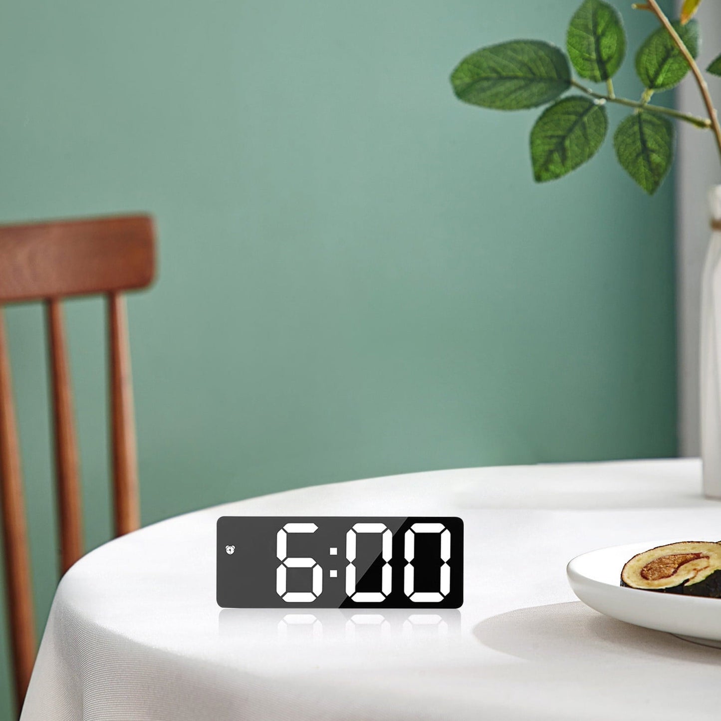 LED Digital Alarm Clock,12/24H Desk Alarm for Bedrooms, Table Clock Display with White Digits, Adjustable Levels Brightness,Temperature, Corded Powered