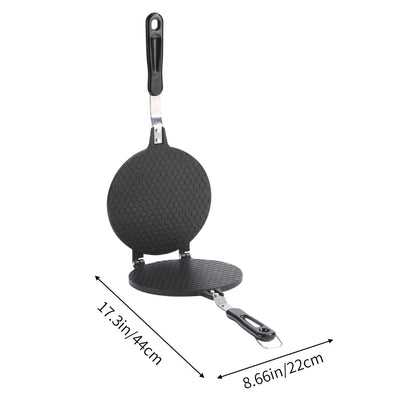 Waffle Maker,Baking pizzelle Maker,Quesadilla Maker ice Cream Cone Maker,Large Waffle Maker Cake pan,Mini Crispy Machine,Multipurpose Tortilla Press Stove Top Pan for Kitchen L Black