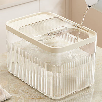 Airtight Pet Food Storage Container for Dog Cat Food Up to 10lbs Large Dry Food Bin with Measuring Cup Lids for Treats and Other Pets (10 LB), 6.31x9.44x7.08 15.16" x 8.27" x 6.77" White
