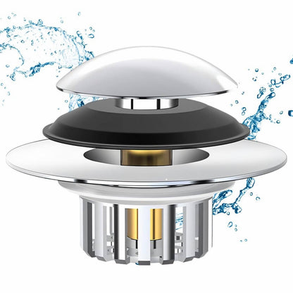 Universal Bath Drain Stopper and Cover, Bathtub Drain Stopper, Replaces Lift and Turn, Tip-Toe and Trip Lever drains for Tub, EZ Installation and Clearing, 1.4x2.0 1.4" x 2.0" Silver