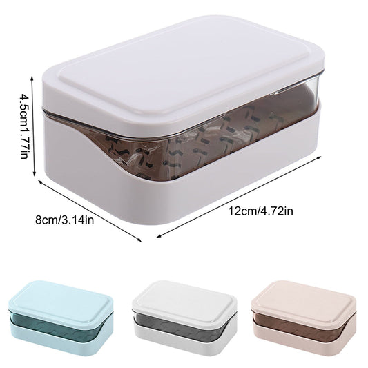 Bar Soap Holder Dish 1 Pack for Shower, Travel Soap Case with Lid for Gym, Camping Essentials, Travel Size Toiletries, Portable, Leakproof 4.72" x 3.14" x 1.77" Blue/1 Pcs