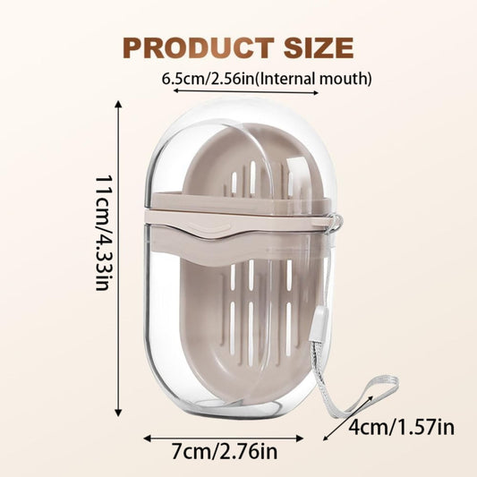 Bar Soap Holder Dish 1 Pack for Shower, Travel Soap Case with Lid for Gym, Camping Essentials, Travel Size Toiletries, Portable, Leakproof 4.33" x 2.76" x 1.57" Clear
