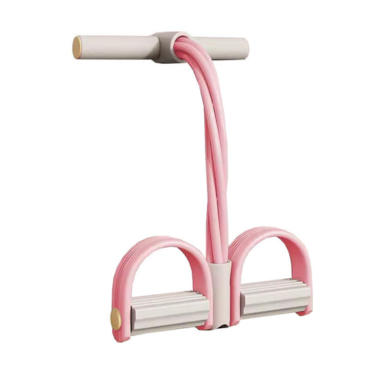 Clearance！4-Tube Pedal Puller Resistance Rope - Foot Pedal Resistance Band,Yoga Elastic Exercise Bands, for Women Jump Fitness, Abdomen/Arm Weight/Waist/Leg Stretching Slimming Training Pink