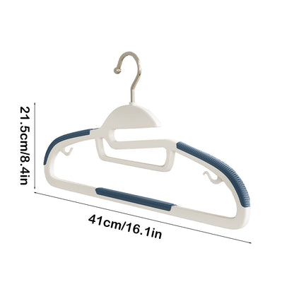 Clothes Hangers Plastic, Sweater Hanger with 360° Swivel Hook, No Slip Hangers Wind Proof, Hanger Space-Saving, No Shoulder Bump Hangers Blue