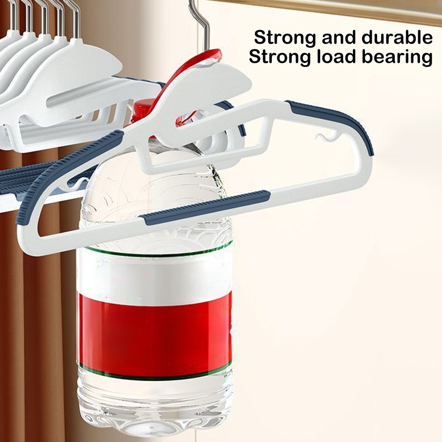Clothes Hangers Plastic, Sweater Hanger with 360° Swivel Hook, No Slip Hangers Wind Proof, Hanger Space-Saving, No Shoulder Bump Hangers Blue