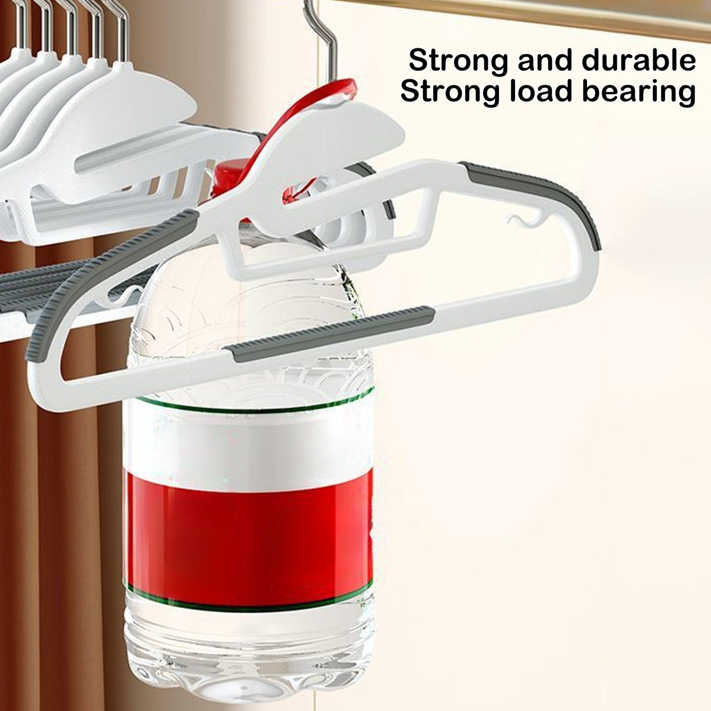Clothes Hangers Plastic, Sweater Hanger with 360° Swivel Hook, No Slip Hangers Wind Proof, Hanger Space-Saving, No Shoulder Bump Hangers Gray