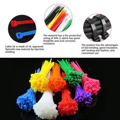 6 Inch White Zip Ties, 100 PCS Cable Zip Ties, 18 Lbs- Heavy Duty Tensile Strength, UV Resistant Strong Nylon Cable Ties, Self-Locking 6" Tie Wraps, Ideal for object bundling and fastening 6" White