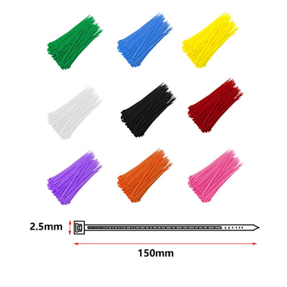 6 Inch White Zip Ties, 100 PCS Cable Zip Ties, 18 Lbs- Heavy Duty Tensile Strength, UV Resistant Strong Nylon Cable Ties, Self-Locking 6" Tie Wraps, Ideal for object bundling and fastening 6" White