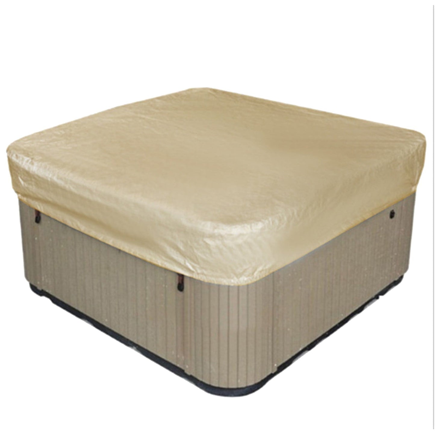 Square Hot Tub Cover - Outdoor Heavy Duty Protector for Patio Spas and Swimming Pools | Hard Covers For Hot Tub Waterproof Dust Cover for Hot Tubs, Jacuzzis, and Outdoor(Black -89.76x11.81") Beige-90.94x11.81"