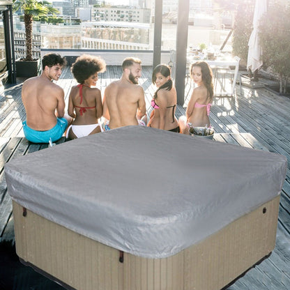 Square Hot Tub Cover - Outdoor Heavy Duty Protector for Patio Spas and Swimming Pools | Hard Covers For Hot Tub Waterproof Dust Cover for Hot Tubs, Jacuzzis, and Outdoor(Black -89.76x11.81") Beige-90.94x11.81"