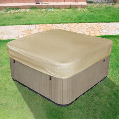 Square Hot Tub Cover - Outdoor Heavy Duty Protector for Patio Spas and Swimming Pools | Hard Covers For Hot Tub Waterproof Dust Cover for Hot Tubs, Jacuzzis, and Outdoor(Black -89.76x11.81") Beige-90.94x11.81"