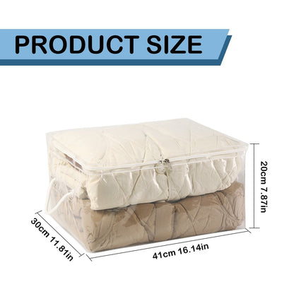 Transparent Zipper Clothing Storage Bag - Heavy-Duty Organizer for Blankets, Linen, Bed Sheets, Clothes & Pillows | Space-Saving Compression Bag Storage for Closet(11.81"DX9.05"WX5.9"H) 11.81"DX9.05"WX5.9"H