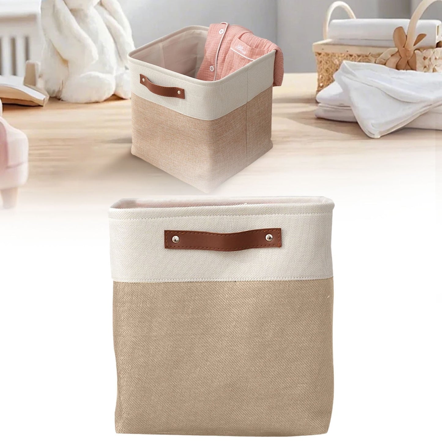 Transparent Zipper Clothing Storage Bag - Heavy-Duty Organizer for Blankets, Linen, Bed Sheets, Clothes & Pillows | Space-Saving Compression Bag Storage for Closet(11.81"DX9.05"WX5.9"H) Z1-Beige