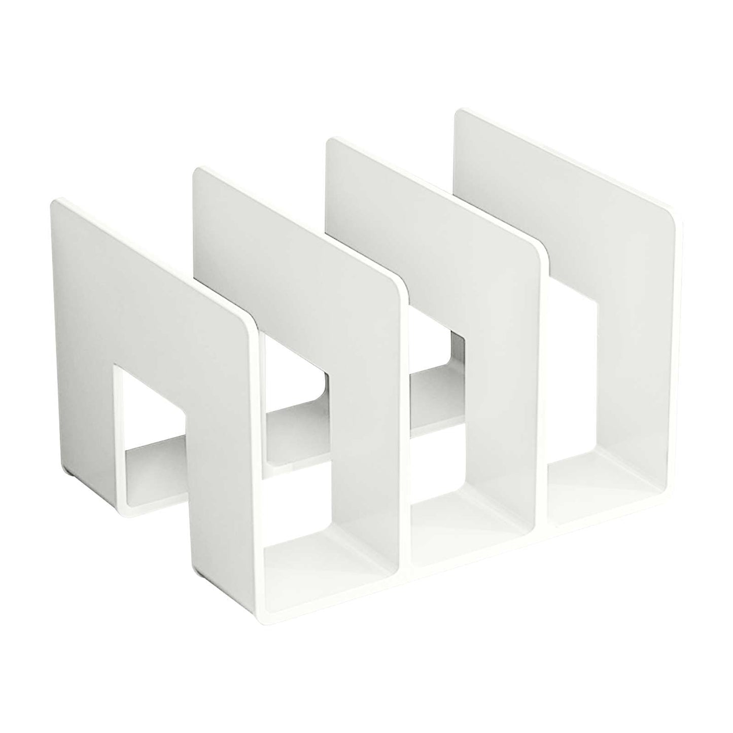 Desk File Sorter, Vertical Desktop File Folder Organizer, 3 Section Plastic Book Holder, Adjustable Shelf Dividers Closet Purse Handbag Mail Binder Organizer Magazine Rack Stand Bookshelf (White) 9.61" x 5.28" x 5.12" Purple