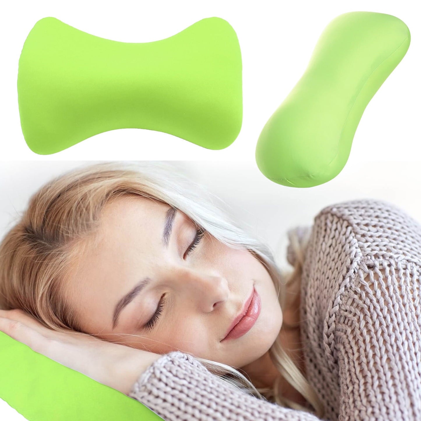 38cm×20cm Bone-Shaped Office Nap Pillow - Soft Foam Headrest for Travel, Plane, Car, Sofa & Bed | Portable Backrest Pillow with Soft Fabric for Comfortable Lunch Break Naps Office & Home(red) green