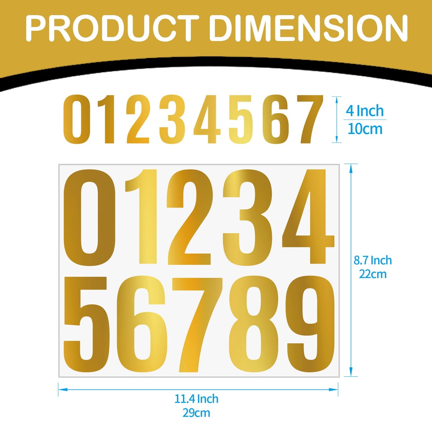 4 Inch Multicolor Vinyl Number Stickers - Self-Adhesive Decals for Mailbox, Car & Home,Large Digit Labels,Weatherproof Number Signs Number Labels For Car Home Multicolor(Blue) BK1