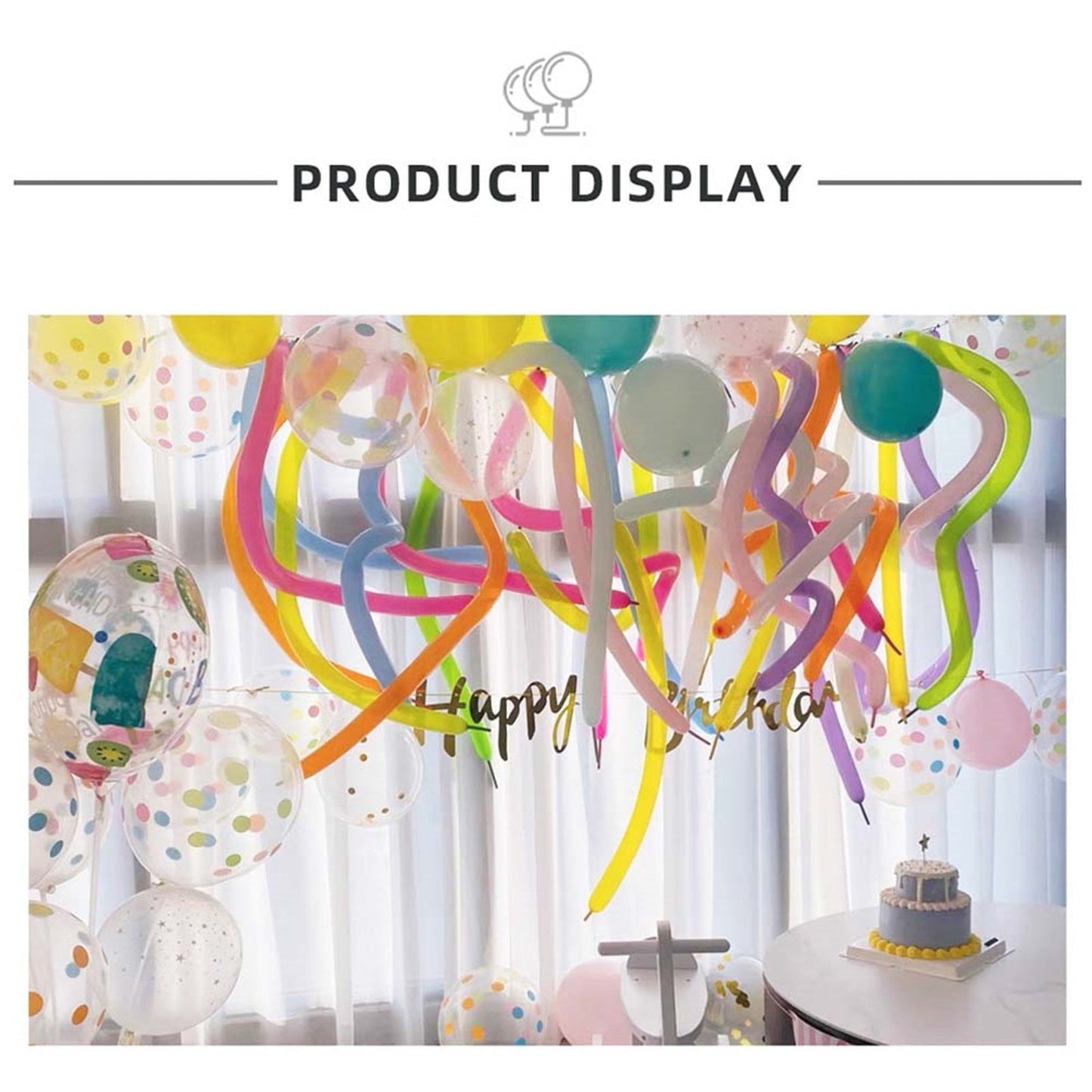 100Pcs 260 Transparent Long Latex Balloons - Thickened for Balloon Garland & Animal Modeling,Clown Balloons, Birthday/Wedding Party Decor, Twisting Balloons Birthday Wedding Party Decorat(A) Black