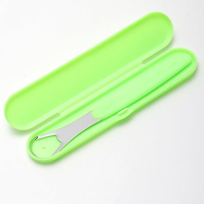 Tongue Scraper Cleaner 100% BPA Free Tongue Scrapers with Soft Handle for Adults, Kids, Healthy Oral Care, Easy to Use, Help Fight Bad Breath,with A Portable Travel Case-Black Green 1.18*0.98*6.1inch 1Pcs
