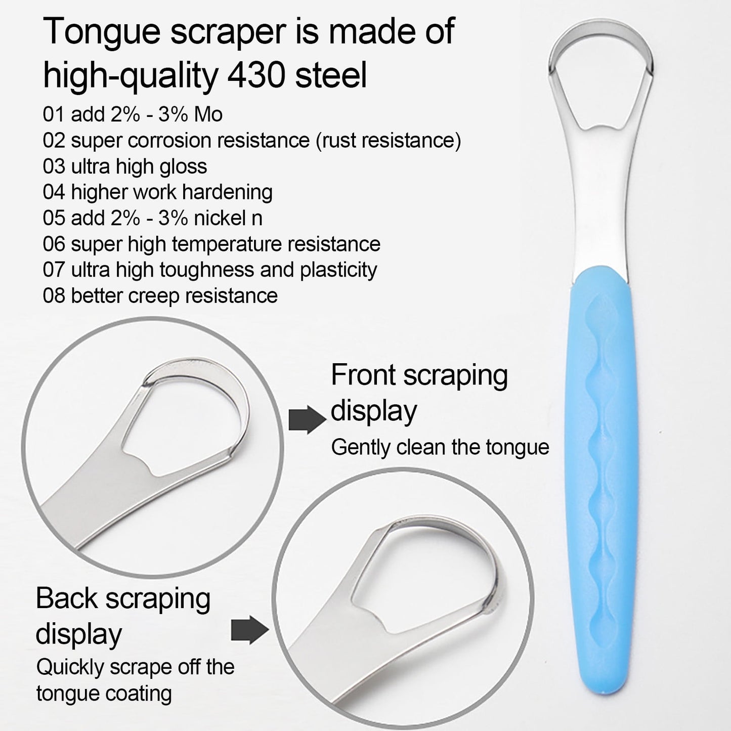 Tongue Scraper Cleaner 100% BPA Free Tongue Scrapers with Soft Handle for Adults, Kids, Healthy Oral Care, Easy to Use, Help Fight Bad Breath,with A Portable Travel Case-Black Green 1.18*0.98*6.1inch 1Pcs