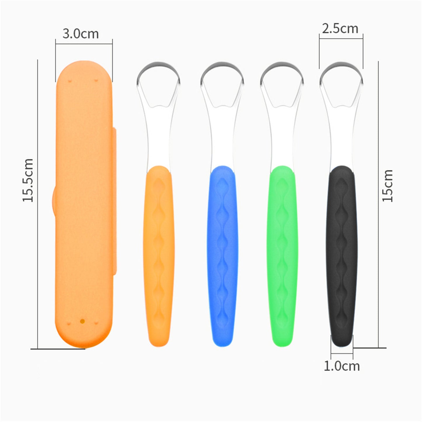 Tongue Scraper Cleaner 100% BPA Free Tongue Scrapers with Soft Handle for Adults, Kids, Healthy Oral Care, Easy to Use, Help Fight Bad Breath,with A Portable Travel Case-Black Green 1.18*0.98*6.1inch 1Pcs