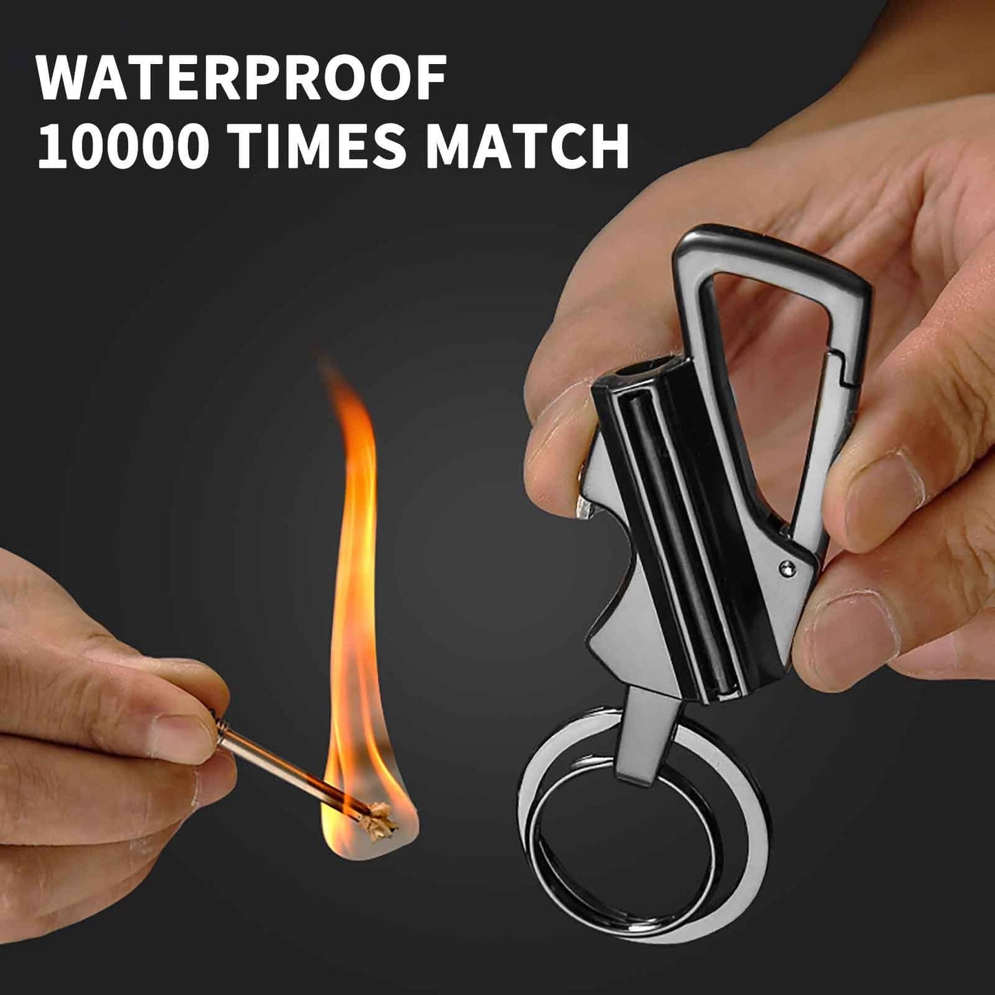 Multifunctional Outdoor Match Kerosene Lighter with Bottle Opener Keychain, Waterproof Windproof Portable for Camping Hiking, Torch Flame Ignites Fire Starter for BBQ Candles Emergency Use SL