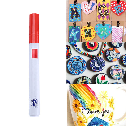 12-Color Oil-Based Paint Pens,Permanent Paint Markers with Quick-Dry & Waterproof Formula, for Rock, Glass, Fabric, Ceramic, Wood, Metal, Mug, Plastic & Stone,Art & Craft Supplies,(G) B